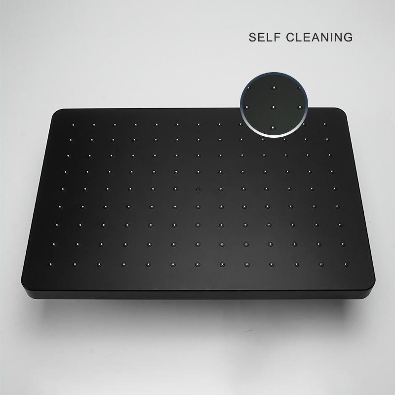 8/10/12 Inch Rainfall Shower Head Round Square ABS Rain Shower Head Pressurized Big Overhead Shower Black Chrome Gold Grey