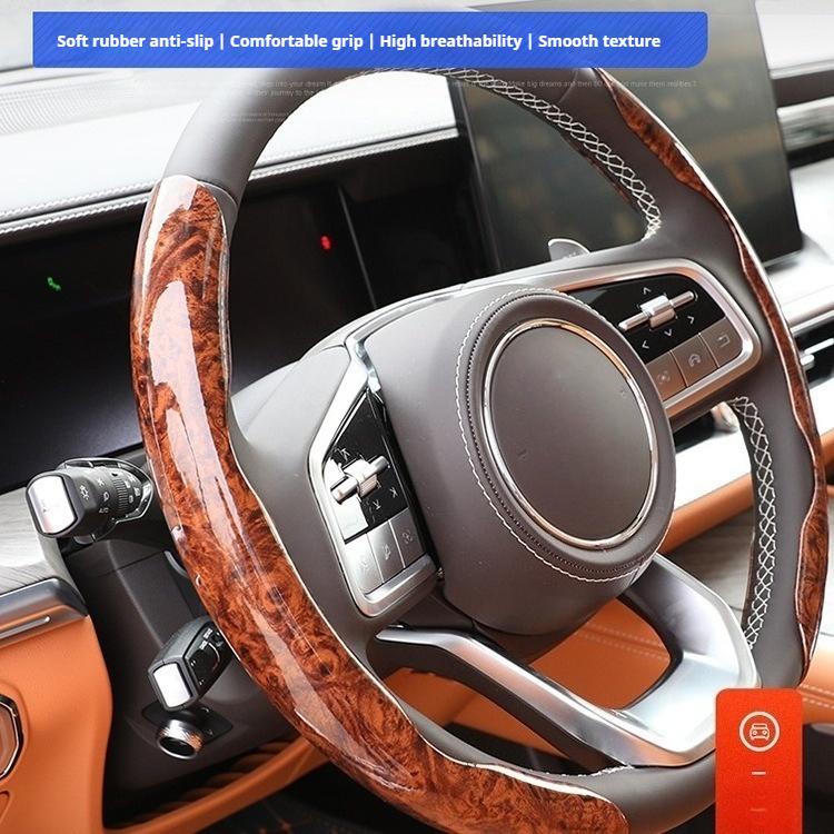 2Pcs for GWM Tank 300 400 500 Hi4-T Car Steering Wheel Cover All-season Carbon Fiber Pattern Anti Slip Cover Car Accessories