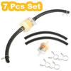 7Pcs Set Gasoline Filter with Oil Tube Hosepipe Clamp Fuel Petrol Inline Hose Pipe with Clips Universal Gas Fuel Oil Filter Pipe