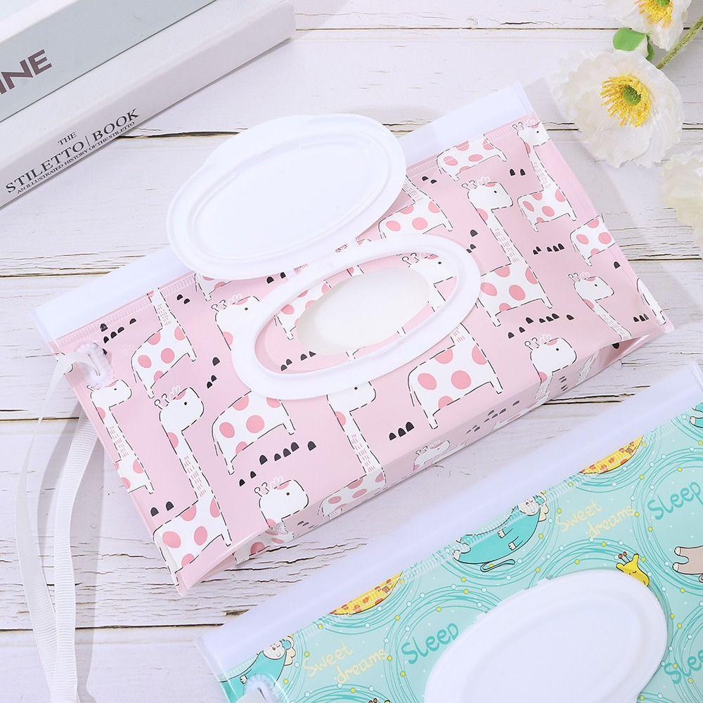 Baby Product Flip Cover Portable Wet Wipes Bag Cosmetic Pouch Wipes Holder Case Tissue Box