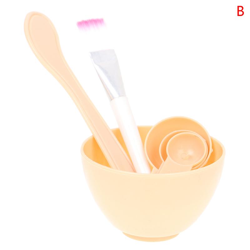 4Pcs Facial Brush Mask Bowl Spoon Set Mask Brush Bar Diy Beauty Tool Mixing Tool