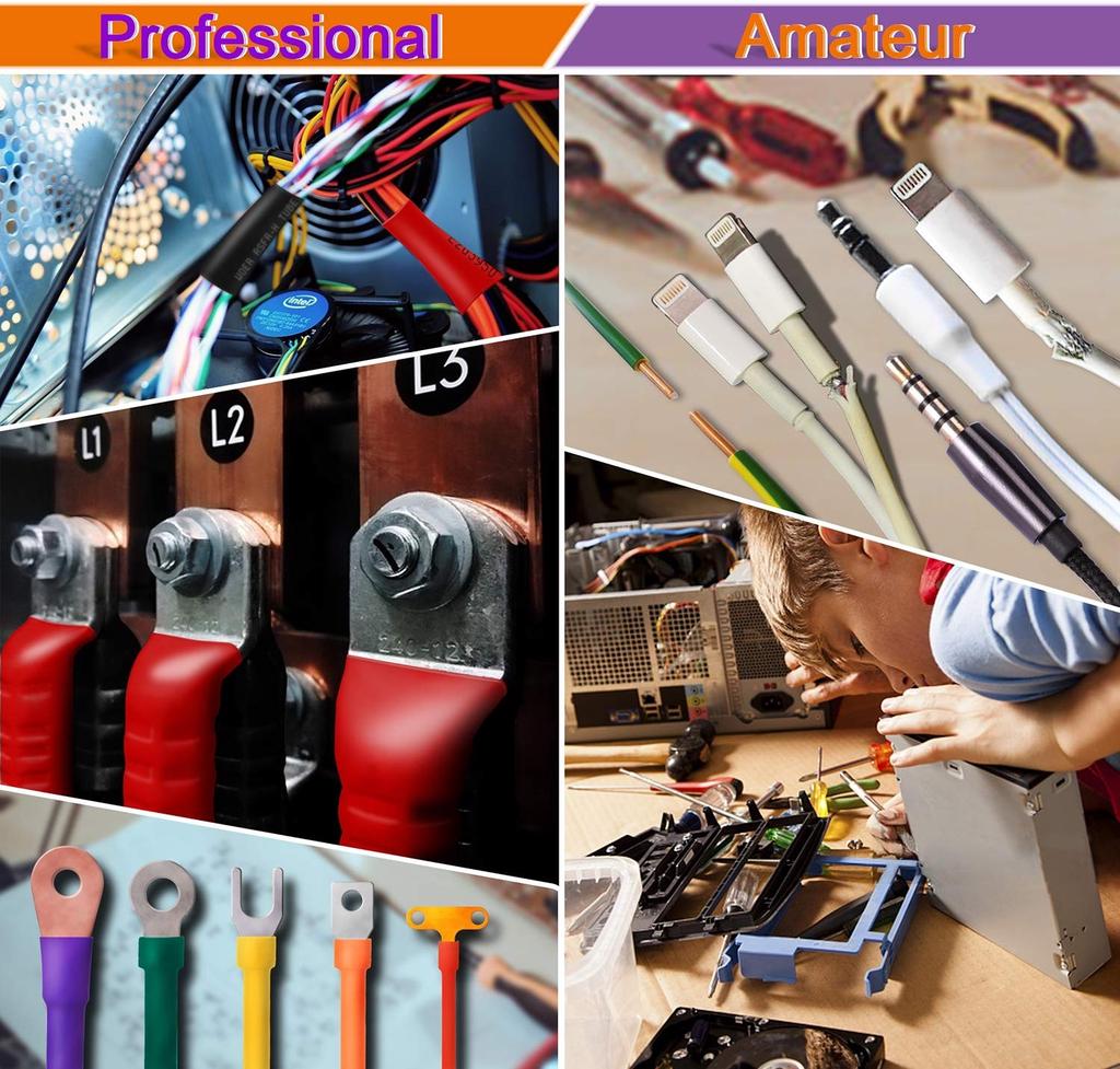 127/164/328/530шт 2:1 комплект термоусадочных трубок с изоляцией из полиолефина, набор проводов и термоусадочных трубок в ассортименте(Нет коробки)