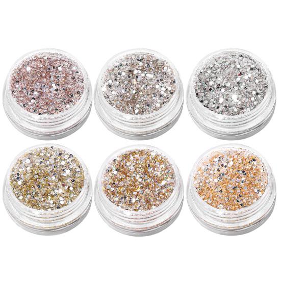 Nail Glitter Powder Rhinestones Sequins DIY Nail Art Mixed Sizes Nail Decoration Manicure Glitter Flake Nail Supplies