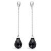 [J8648] - Silver Earrings 'Linda' Silver Black (rhodium-plated) - 45x7 Mm