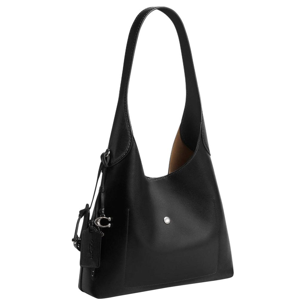COACH Brooklyn Cow Leather Hobo Bag Shoulder Bag Small Women's Black & Brown CBH44-LHPMZ