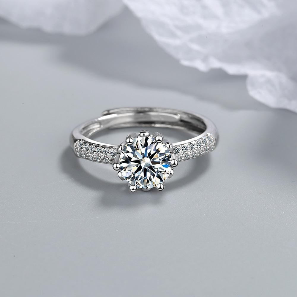 925 Sterling Silver Moissanite Ring Luxury Classic Wedding Jewelry Engagement Charm Fashion Party Gifts Ring for Women