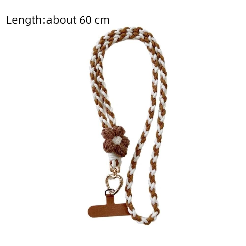 Rainbow Color Phone Woven Chain Phone Charm Crossbody Lanyard Cell Phone Strap Hanging Ornament