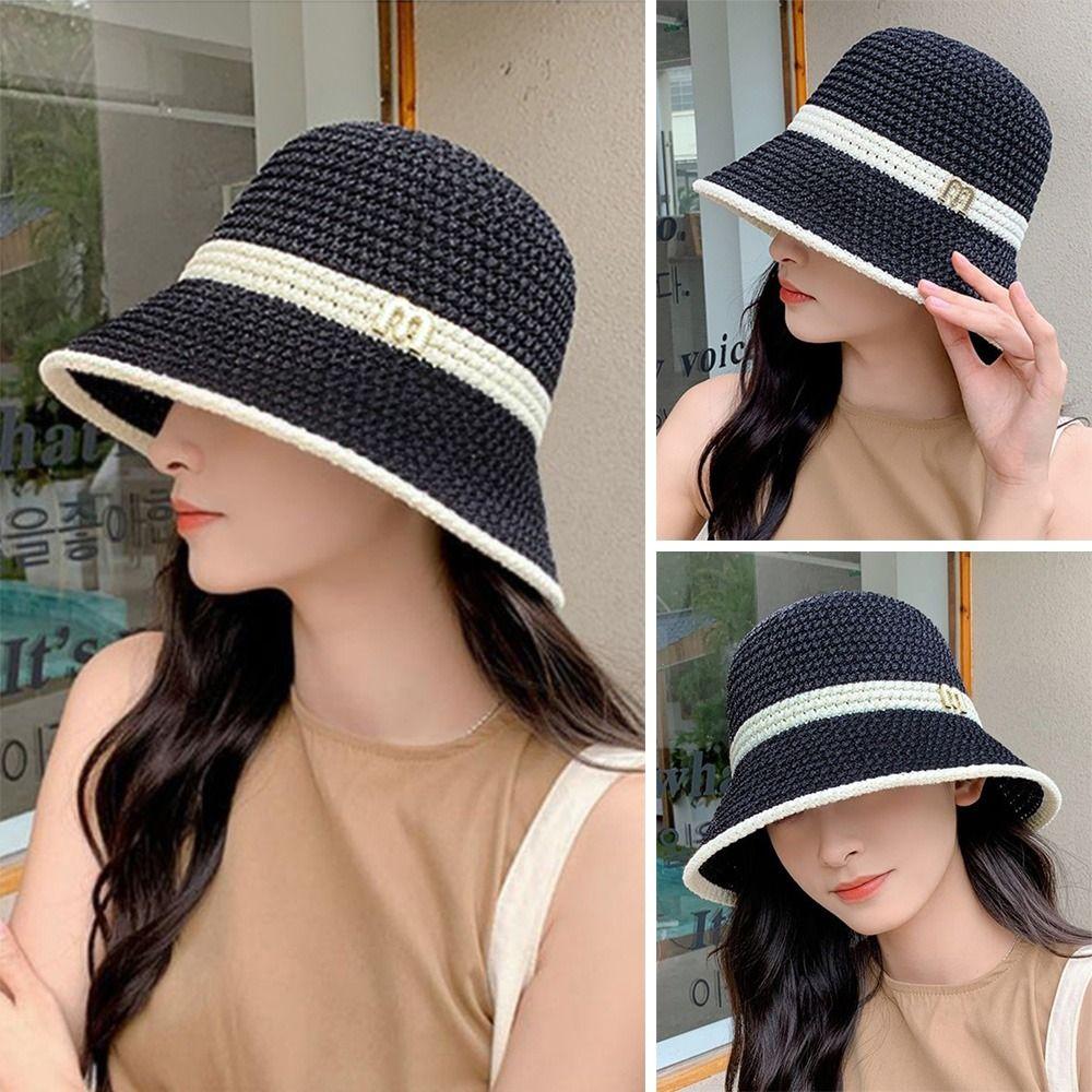 Breathable Bucket Hat Cotton Linen Beach Cap Wide Brim Fisherman's Hat Women Girls