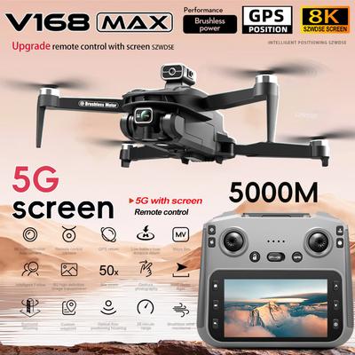 Новый GPS-дрон 2025 Профессиональный 8K HD камера Складной RC-дрон с экранным пультом управления Обход препятствий Оптический поток V168 Max