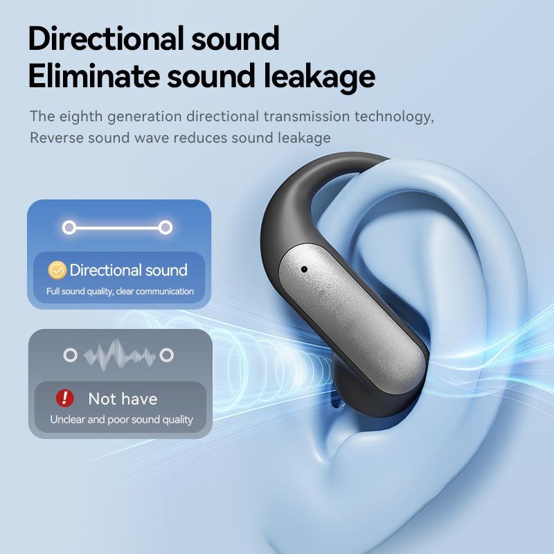 Новая беспроводная Bluetooth-гарнитура с цифровым дисплеем 1 крепится на ухо, не вставляется в ушной канал, и ее можно безболезненно носить в течение длительного времени.