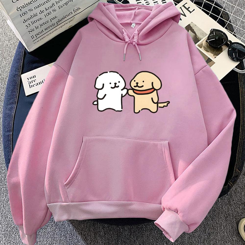 Толстовки с принтом щенка мальтийской болонки Kawaii Графические свитшоты для женщин/мужчин Одежда с длинным рукавом для девочек Милый графический зимний худи