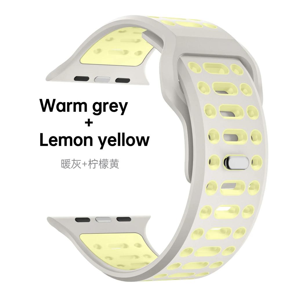 Silicone Band for Apple Watch Ultra 2 49mm 46mm 45mm 44mm 42mm Two-Color Bracelet Correa Iwatch Series 10 9 8 7 6 5 3 SE Strap