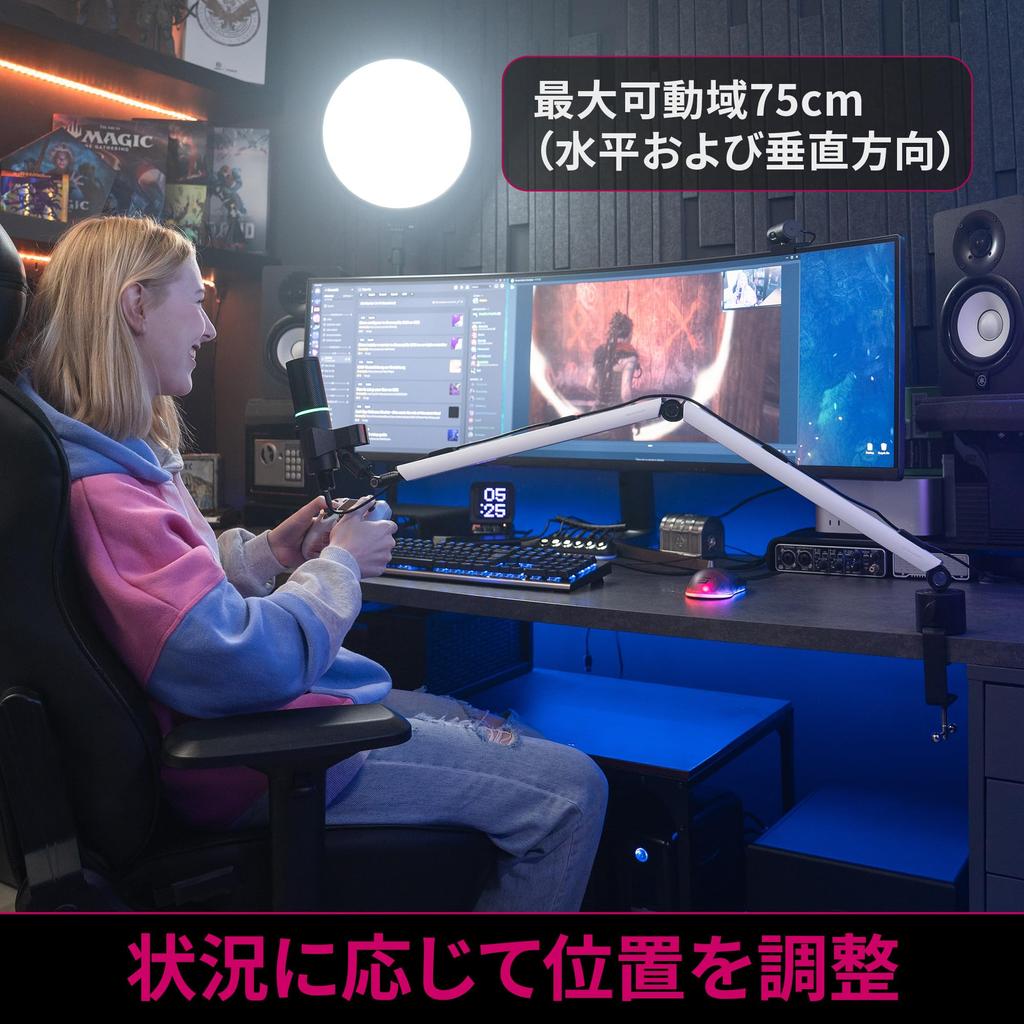 Streamplify Настольный держатель для микрофона с креплением «холодный башмак» и системой организации кабелей, выдерживает до 2,5 кг