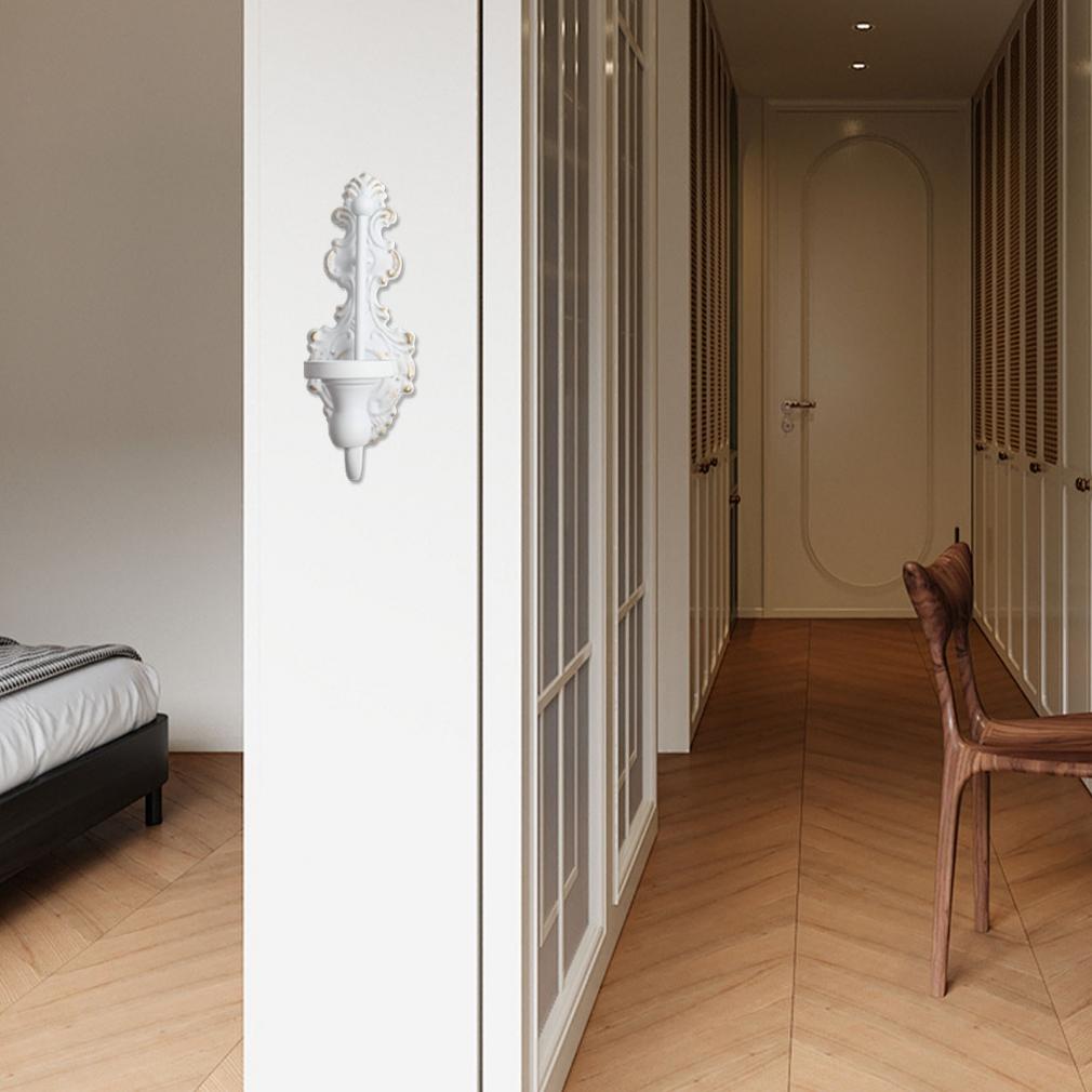 Винтажный настенный подсвечник для конусных свечей, античный белый, чугунный декор