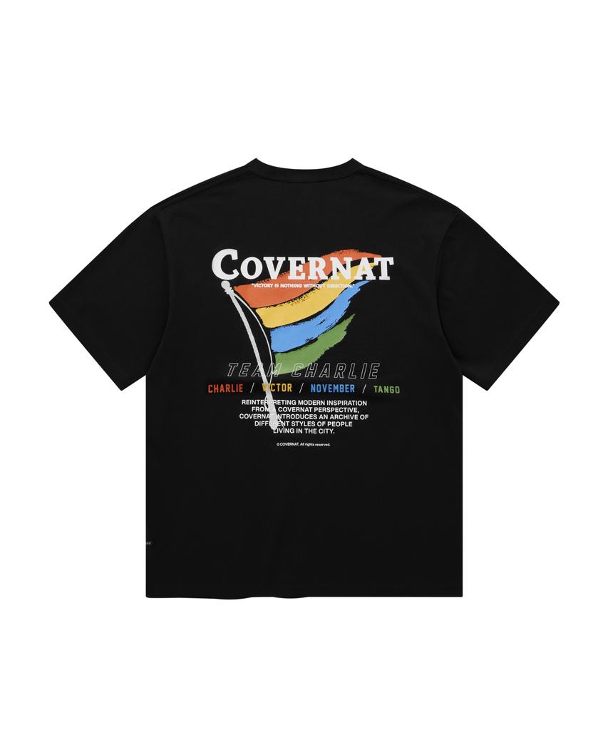 COVERNAT Cool Cotton Flag Graphic T-Shirt Black