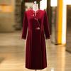 Pasite Velvet Embroidered Chinese Style Mother of the Bride/Groom Dress