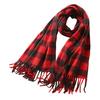 Women Winter Scarf Plaid Print Lightweight Soft Warm Scarf with Tassel Trim Cold Weather Imitation Cashmere Scarf