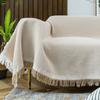 Woven Cotton Sofa Cover Blanket Solid Color Non-slip Sofa Towel for Living Room Furniture Decor Tapestry Couch Cover