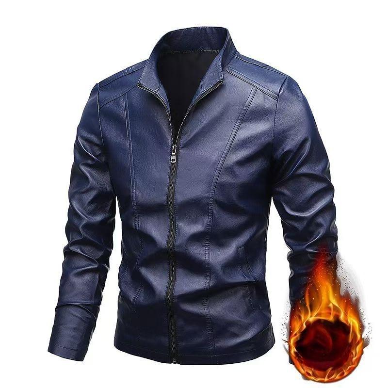 Новая мужская кожаная куртка на осень и зиму, корейский стиль, приталенная и модная, красивая и универсальная кожаная куртка