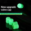 1/5PCS Tire Valve Durable Luminous Mini Car Accessories Tire Air Nozzle Glow-in-the-dark Car Valve Cover Luminous Valves