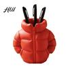 Student Desk Accessory Puffer Jacket Shaped Pen Cup, 3D Printed Organizer, Creative School Supplies Organizer Coat Pencil Holder for Makeup