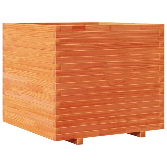 VidaXL Jardinière cire marron 80x80x72 cm bois de pin massif, jardinière d'extérieur, bac à fleurs, bac à tomates, 3282626