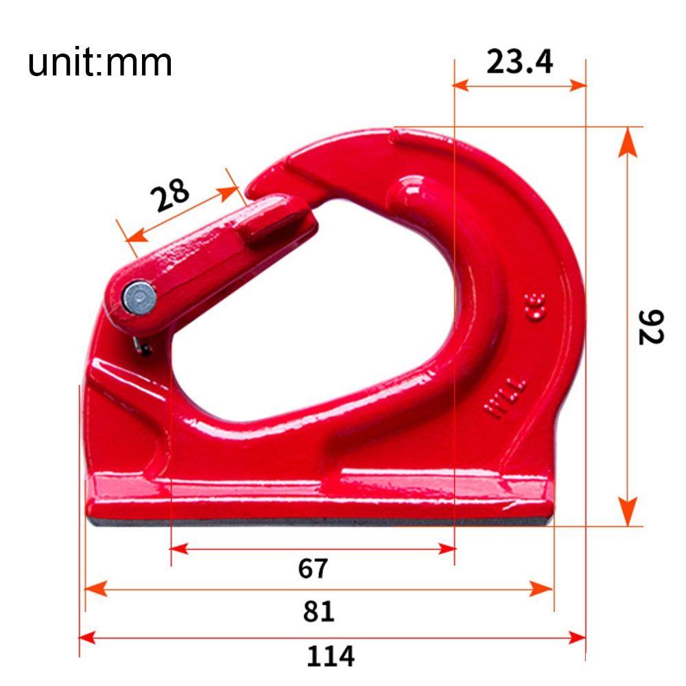 Red Heavy Duty Lifting Hook 2T Welding Hooks with Coating Wrecker Crane Tractor