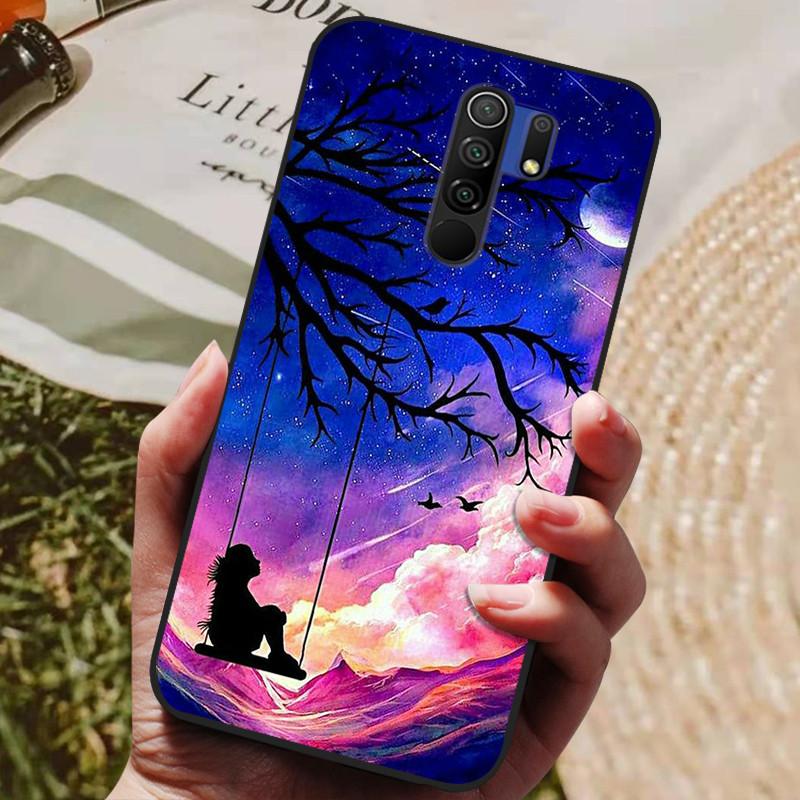 Для чехла Xiaomi Redmi 9 Чехол Кот Цветок волк Силиконовый чехол для Redmi 9 redmi9 Чехол Бампер 6.53" Ударопрочный Чехол для телефона Coque