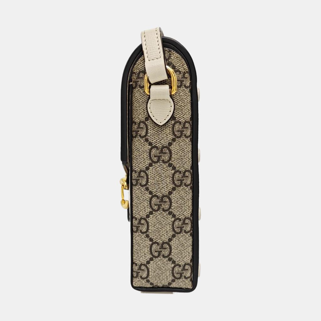 [Pre-Owned] Gucci Horsebit 1955 Mini Bag 'Beige/Ebony/White' - Very Good #1BSPNQI