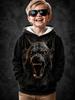 2026 Halloween Boys' 3D Graphic Skull Hoodie Pullover Long Sleeve Spring Sports Fashion Streetwear Kids 4-7 Years Hooded Casual