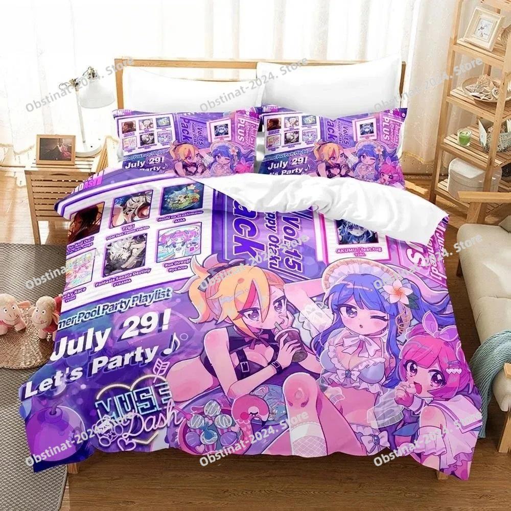 Anime Duvet Cover Pillowcase Music Game M-Muse Dash Bedding Set Adult Boy Girl bedroom decoration Single Double Large Size Gift