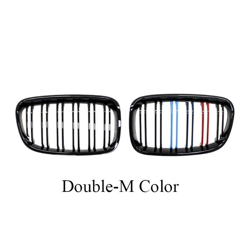 Car Front Bumper Kidney Grille Racing Grills For BMW 1 Series F20 F21 2011-2014 Replacement Double Slat Gloss Black Grilles