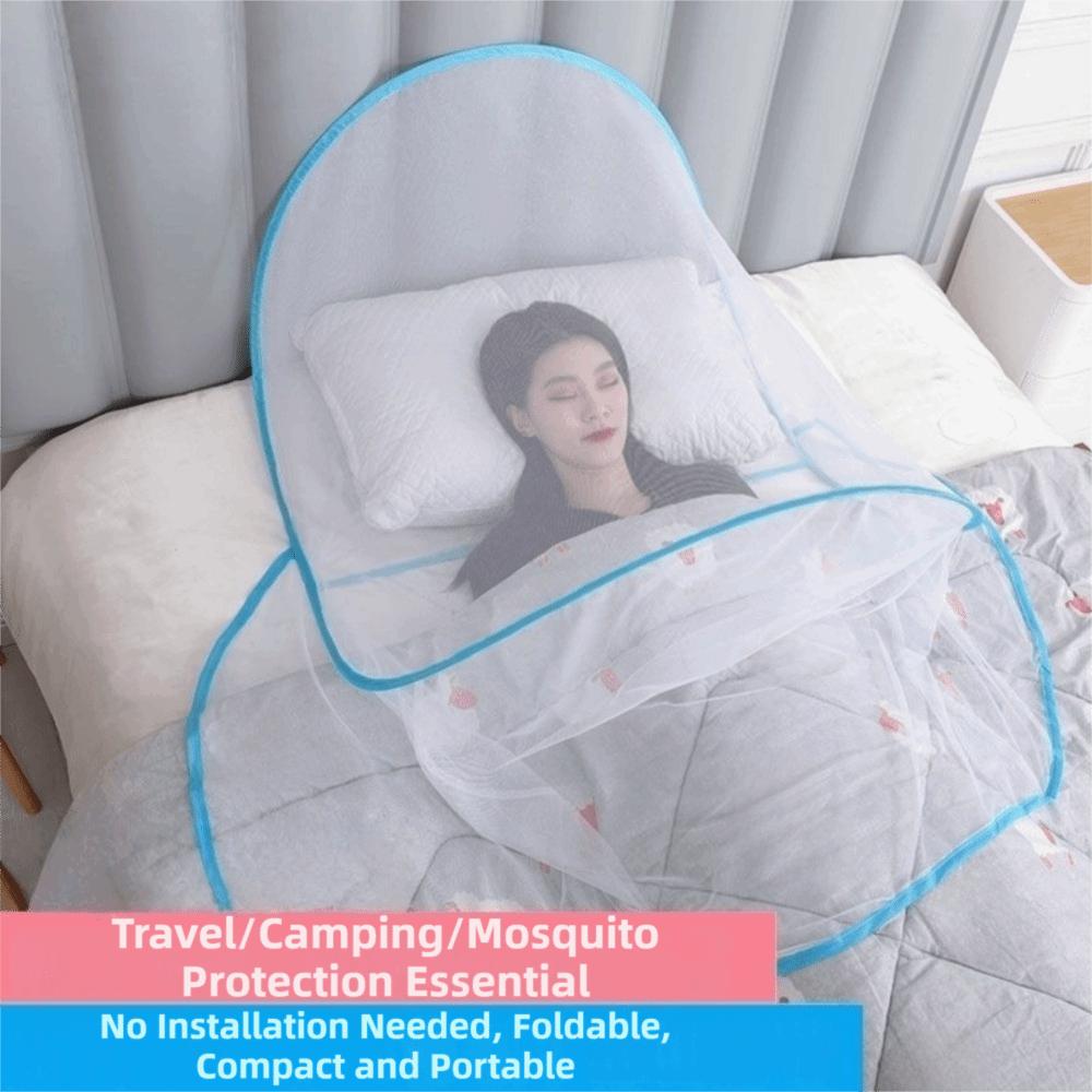 Portable Folding Mosquito Net Breathable Mesh Anti-Mosquito Head Cover Head Mosquito Tent Travel