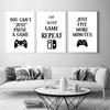 Nordic Style Black White Gamer Quotes Canvas Painting Posters and Prints Wall Art Pictures for Living Room Decoration Cuadros