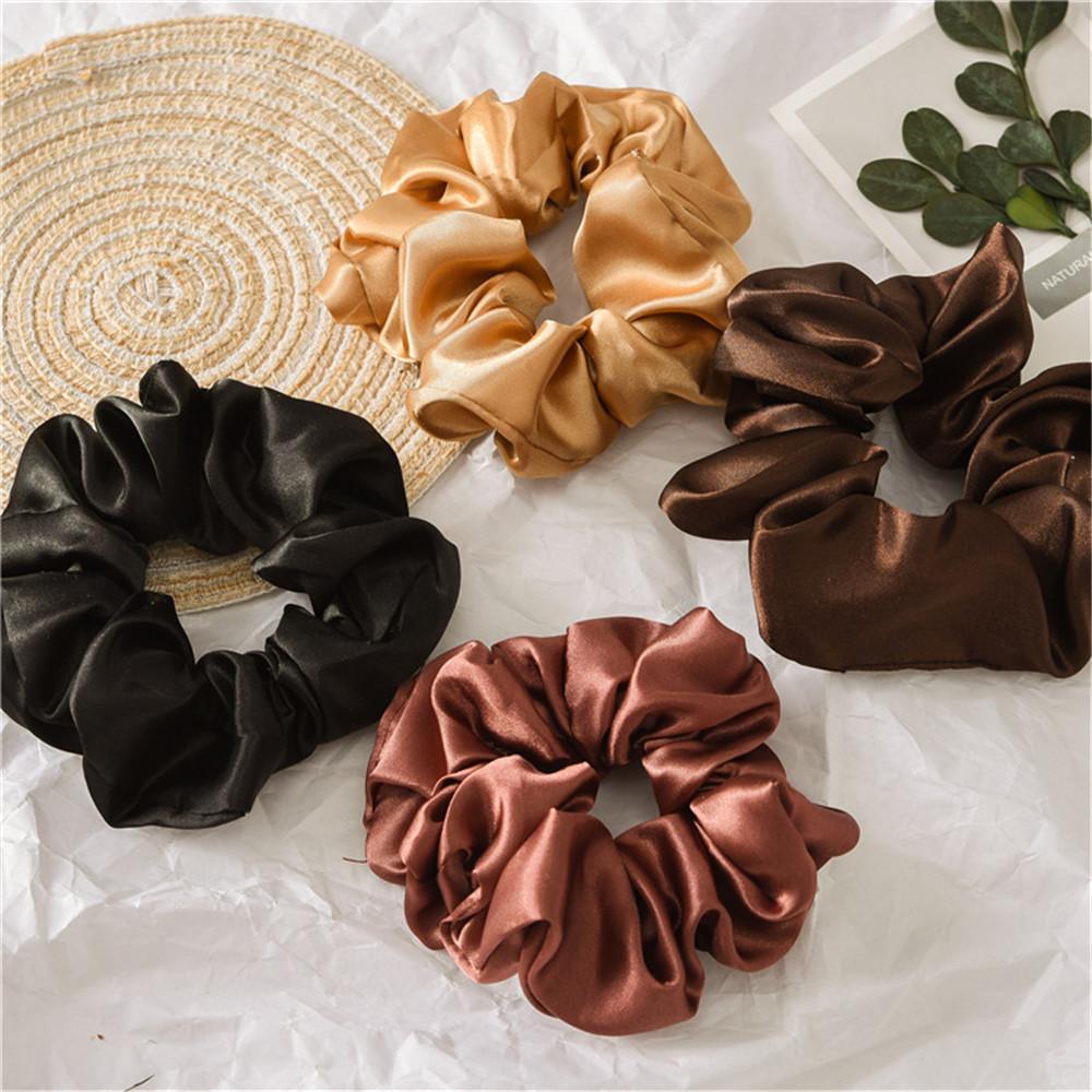 Women Hair Accessories Headband Hair Rope Satin Silk Hair Tie Elastic Scrunchies Ponytail Holder