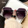 Retro Cutting Lens UV400 Women Sun Glasses Gradient Rhinestone Sunglasses Rimless Sunglasses
