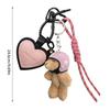 Брелок для ключей в форме сердца, брелок для телефона, креативный брелок для ключей от машины, брелок для ключей в виде шлема и медведя, подвесные украшения, шарм для сумки для женщины