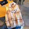 New Version of High-value Thick-line Plaid Scarf, Winter Outdoor Cold-proof Neck Protection, Warm, Thickened Soft Contrasting Scarf