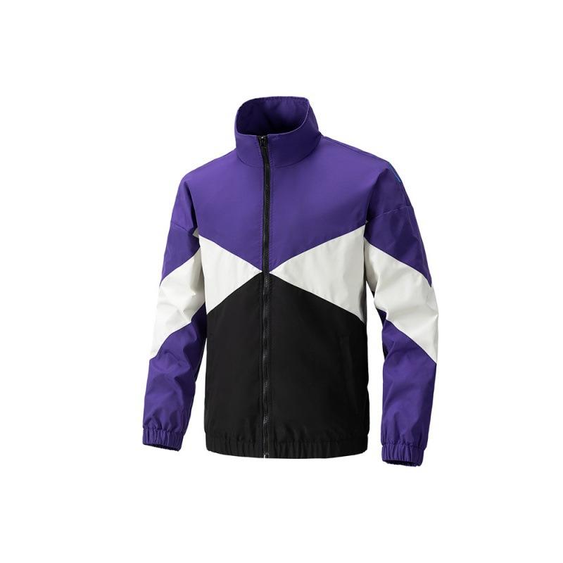 Men's Handsome Loose Stand-up Collar Casual Versatile Color Matching Outdoor Couple Sports Jacket