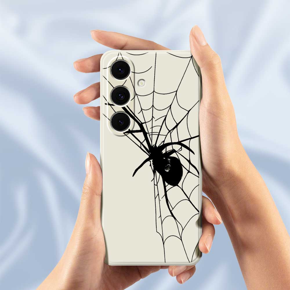 For Samsung Galaxy S25+ Case Spider Pattern Printing Straight Edge TPU Phone Back Cover