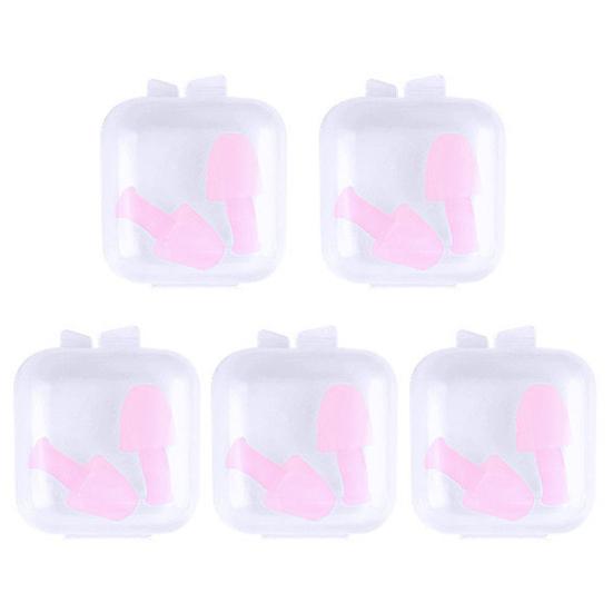5 Pairs Swimming Earplugs for Adults Reusable Waterproof Silicone Earplugs for Swimming Surfing Snorkeling Showering