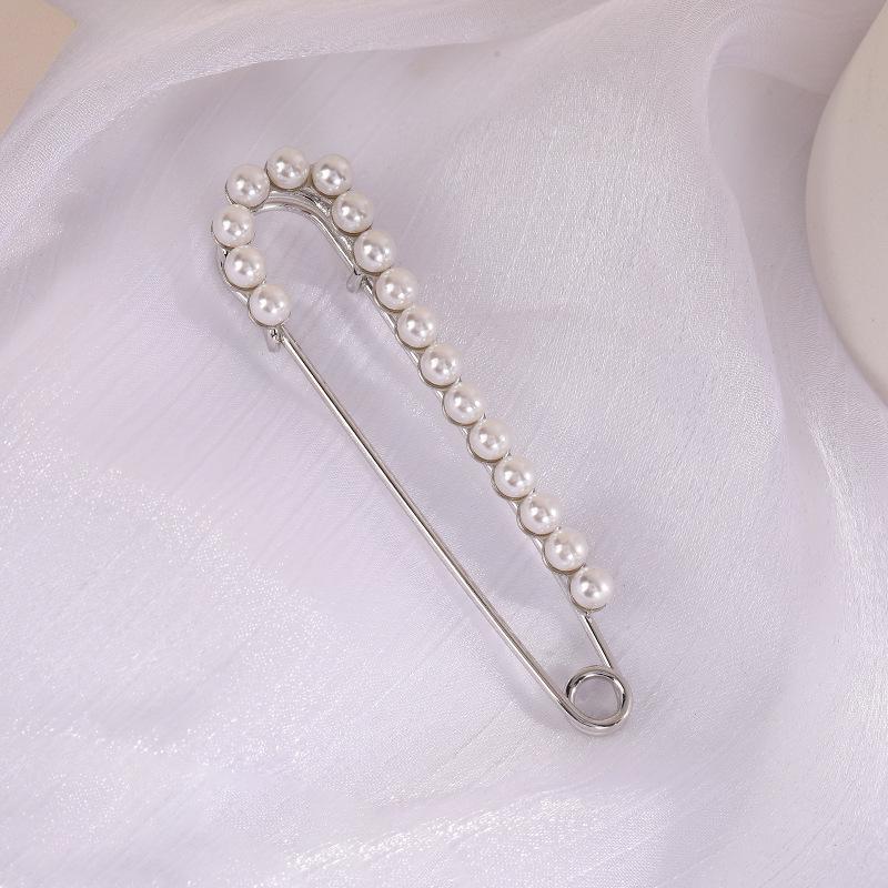 Брошь-булавка с имитацией жемчуга и стразами для подчеркивания талии, Защитная булавка от открывания, Прямая вставляемая булавка.