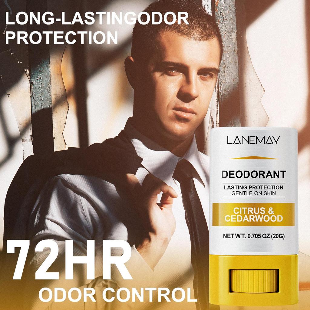 Мужской дезодорант-Мягкая длительная защита от запаха с цитрусом и кедром-Подходит для всех типов кожи, 20 г