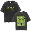365 Party girl Brat Album Vintage Washed T Shirt Men Women Fashion Harajuku T-shirt Casual 100% Cotton Loose T-shirts8