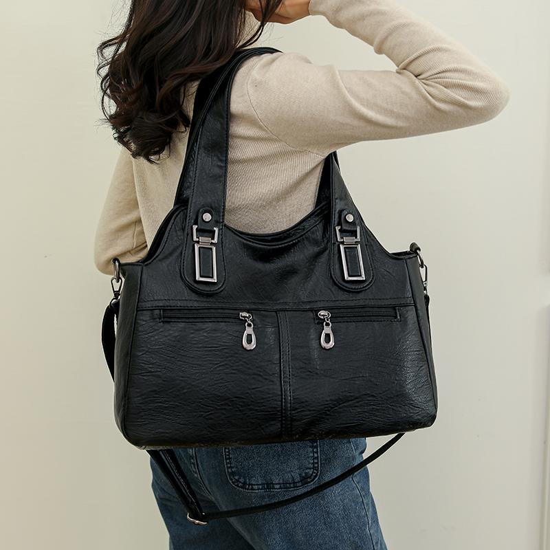 Женская кожаная сумка-тоут под мышками, сумка через плечо