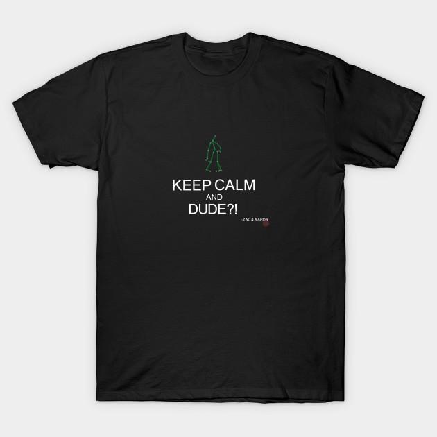 Men Black Print T-shirt Keep Calm And Dude?! No-Cut Transfer Paper Print Cotton Tshirt