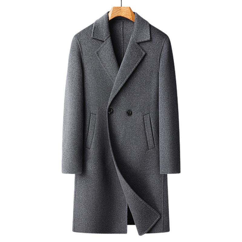 Autumn and Winter New Men's Double-sided Wool Coat Medium and Long Suit Collar Cashmere Coat Men's Woolen Trench Coat