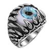 Men's Jewelry Steampunk Stainless Steel Gothic Biker Claws Cool Skull Biker Vivid Eye Ring Vintage Punk Devil Eye Eyeball Rings