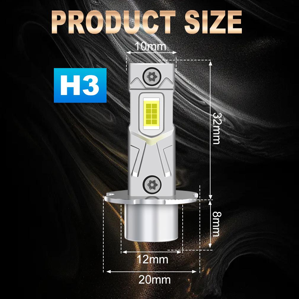 2 шт. 18000 лм H3 светодиодные лампы для фар Мини H3 светодиодные противотуманные фары для автомобиля Фара без вентилятора ДХО Лампа Автомобильные дневные ходовые огни 12 В 6500 К Белый