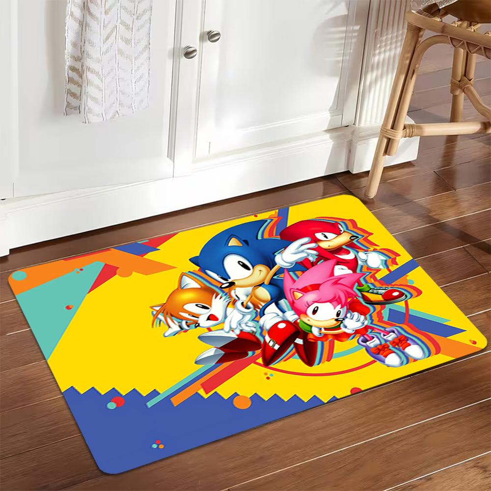 Sonic The Hedgehog Characters Decoration,Carpet,Living Room,Bedroom, Non-slip,Square rug